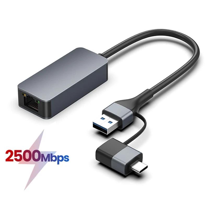 USB 3.0 2.5G ̴ , CŸ-RJ45 Rtl8156B, 2500Mbps  Ʈũ ī, Cat7/8 LAN, NAS Ʈ ũž PC ӿ